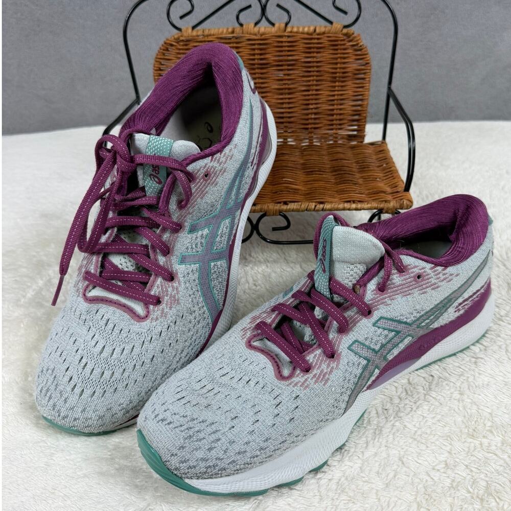 ASICS GEL-Nimbus 24 Women’s 9.5 Gray Pink Purple Running Shoes 1012B340 - Picture 10 of 10